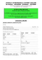 FICHE D’INSCRIPTION 2022-2023