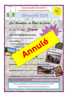 séjour été juillet 2026 ANNULATION