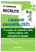 APPRENTI espaces verts 2026-2027